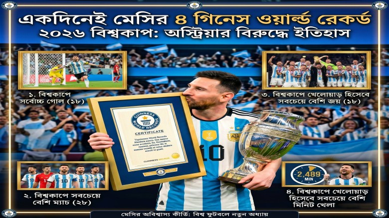 একদিনেই মেসির ৪ গিনেস ওয়ার্ল্ড রেকর্ড