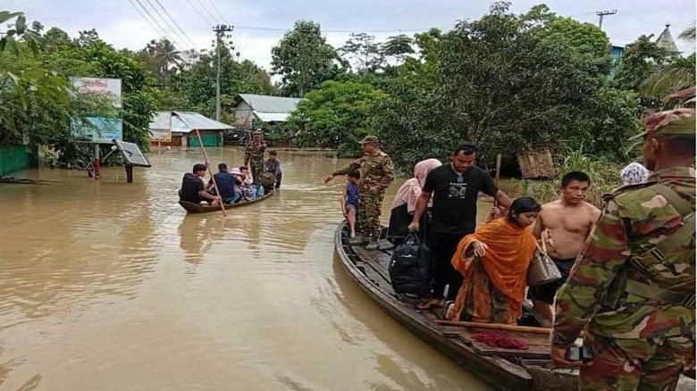 বন্যা পরিস্থিতি মোকাবিলায় চট্টগ্রামে সেনাবাহিনী মোতায়েন